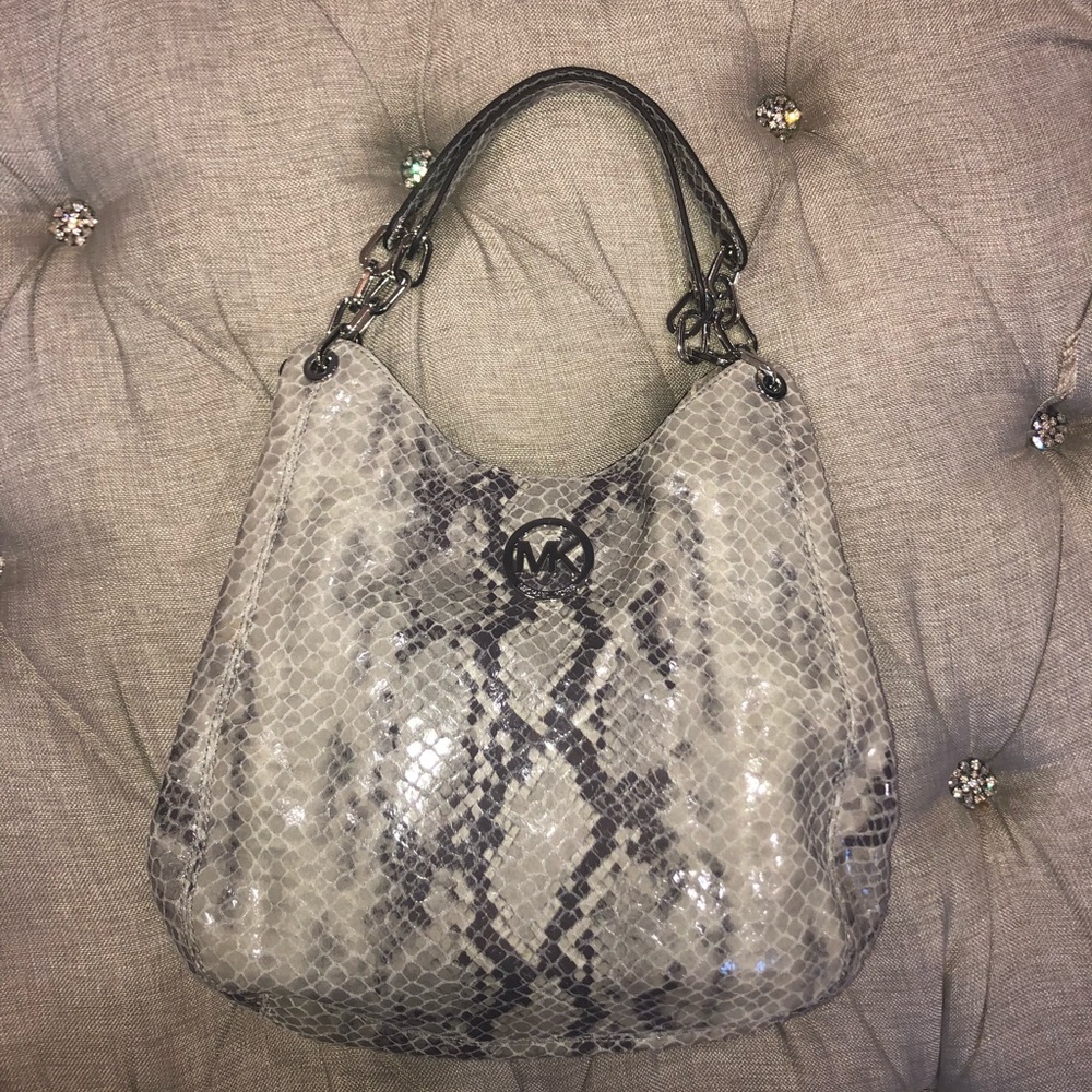 Michael Kors Grey Snake Purse